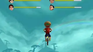 Shiva bicycle racing Shiva cartoon vedas forest level 2 