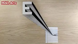 How to Draw 3D Letter E Step by Step for Beginners  || 3D Drawing E Letter