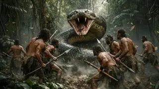 Epic Giant Snake vs Hunters Real Jungle Battle wild animals and discovrese channel usa#junglexworld