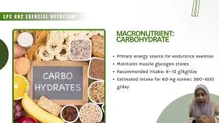 SPS482 EXERCISE NUTRITION: Energy & Macronutrient Requirements of a Female Marathon Runner (PAL 2.4)