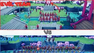 EVİL TEAM vs 50 RAPTOR RİDER l TABS l Totally Accurate Battle Simulator