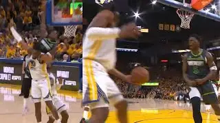Anthony Edwards INSANE poster dunk on Kevon Looney then flexes on him 😳