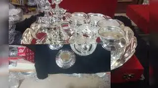 German silver washable pooja thalis, panchapaliand idols..