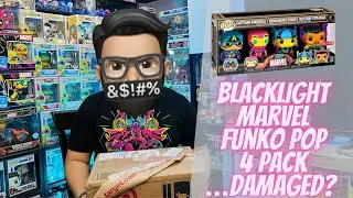 Распаковываю новый набор Funko Pop Blacklight Marvel из 4 фигурок&hellip; коробка повреждена при транспортировке.
