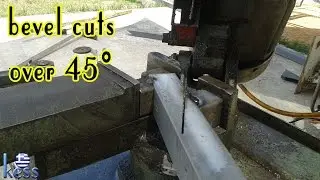How to Build a Steel Structure House Part5 Bevel cuts over 45° by a 45° disk saw machine