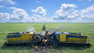 Train Crash in Open Field 😱 | Extreme Train Accident
