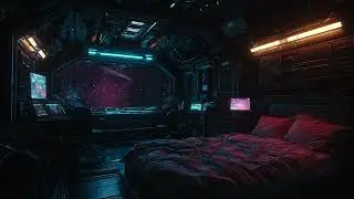 Sleeping in a Spaceship | Galaxy Nebula View & Deep Space Ambience for Relaxation