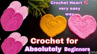 How to crochet classic Hearts || Beginner pattern and tutorial/Large Crochet Heart Applique Tutorial