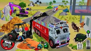 🔴Drive JCB and Uploading 🪨🏗Stone From Dumper🌋 Truck in Game #truck​ #jcb​ #tractor​ #dumper​ #games​