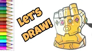 How to Draw Thanos&rsquo; Infinity Gauntlet | Step-by-Step Marvel Hand Drawing Tutorial