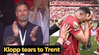 Trent Alexander-Arnold threw his arms up & kissed Liverpool badge after receiving his winner's medal