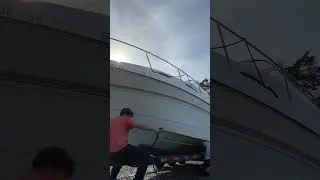 Algae removal on a yacht