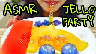 ASMR JELLY NOODLES, SHEET JELLY, JELLY BALLS, GALAXY JELLY, KOHAKUTOU | CLEAR FOOD | NO TALKING
