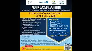 CERT-In offers internship opportunity under Work Based Learning (WBL) Program