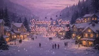 Cozy Winter Village Ambience with Relaxing Music | Peaceful Winter Night