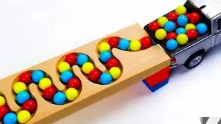 AMAZING ! ASMR Marble run on track HABA - Marble run race ASMR row HABA slope & big dump truck