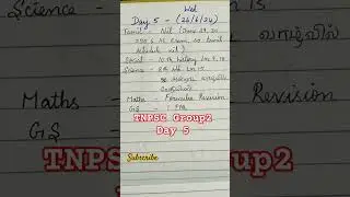 Day 5 My schedule for tnpsc Group 2