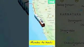 Mumbai to Kochi map animation #map #travel