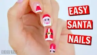 EASY SANTA NAILS | CHRISTMAS NAILS