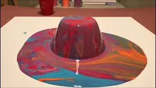 Fluid Painting Advanced Technique!! Acrylic Pour Painting for Experienced!! Please Share and Sub!!