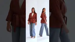 Cognac leather kimono