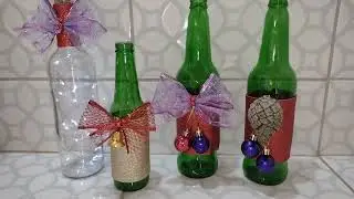 Decoração de Natal com garrafas
