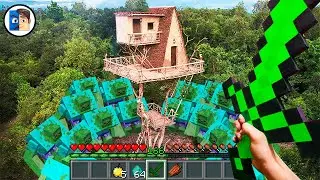 Minecraft in Real Life POV MOVIE ZOMBIE ATTACK in Realistic Minecraft  創世神第一人稱真人版