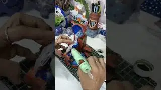 DIy fountain waterfall with hot glue #shorts #craft #viral #subscribe