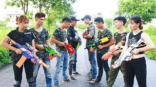 Action Team Nerf guns S.W.A.T Girl Police Man Rescue Lady Nerf war