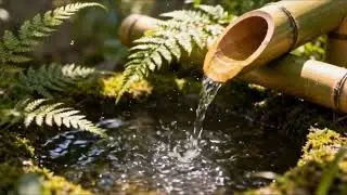 Zen Bamboo Fountain 🎋 3 Hours of Calming Water Sounds & Piano for Deep Sleep