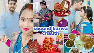 241|❤️Karwa Chauth Full Day Vlog|Karwa chauth makup look|Karwa chauth thali🍛|🙏Puja vlog|@ABHIKSHA