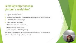 ISIXHOSA LESSONS BY MRUBATA MHALENI