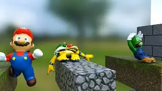 Super Mario Softbody Party | Super Mario VS Luigi VS Bowser | Softbody Simulation