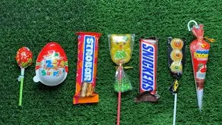 ASMR Most Popular Candys / some lots of colorful rainbow lollipop candy / unpacking chocolate eat