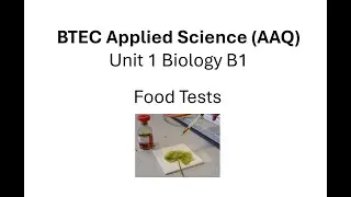 BTEC Applied Science AAQ: Раздел 3 Биология: Тесты на пищевые продукты