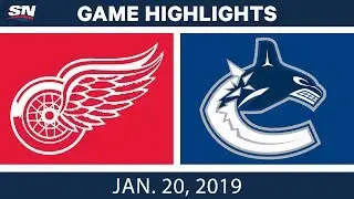 NHL Highlights | Red Wings vs. Canucks - Jan. 20, 2019