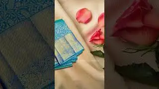 Pure Kanchipuram Silk Saree | Peacock Blue | Golden Zari Self Border & Self Pallu