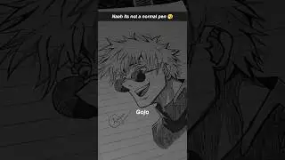 Gojo Satoru Drawing 🔥 Using 3rs pen 🗿 #animeshorts #gojo #shorts