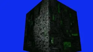 3D model render of Star Trek Borg Cube - made in Cinema 4D - with blue screen for keying