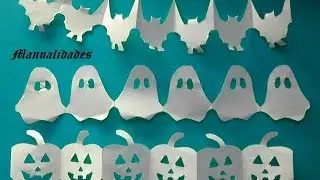 Manualidades. Cadenetas/guirnaldas con motivos de Halloween, muy fáciles y rápidas
