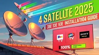 4 Satellite Setup 2025 | 38E 53E 93E 108E New Installation Full Guide | Strong Signal Dish Setting
