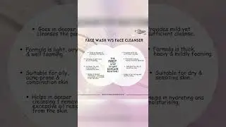 FACE WASH V/S FACE CLEANSER I Glamma Cosmetics Infographics 🫧🤍