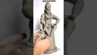 मिट्टी से हनुमान जी बनाने सीखें || Bajrangbali idol making #Shorts