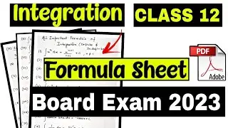 Integration All Formulas Class 12 Maths || Integration Formulas list || Class 12th maths Integrals