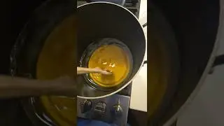 Making mix for waterproof fabric with natural bees wax and mineral oil. @Nighthawkinlight