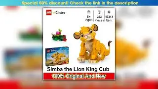 LEGO 43243 Simba the Lion King as Cub Buildable Toy for Kids Fun Role Play Gift for Girls and Boys