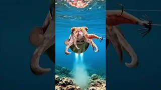 The Bite Moment of a Red Squid Strike!!#fishbite #fishingvide #squid #ovalsquid #squidbite #eging