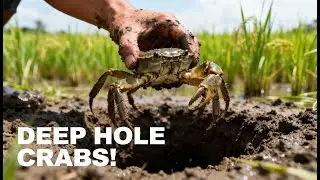 Unbelievable Crab Catching in the Rice Field During Rice Season!