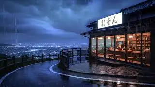 Rainy Overlook City Glow 🌙 Lofi Beats for Study Mode 📚