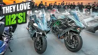 Riding My 352HP Ninja H2 to MOTORCYCLE MEETUP!